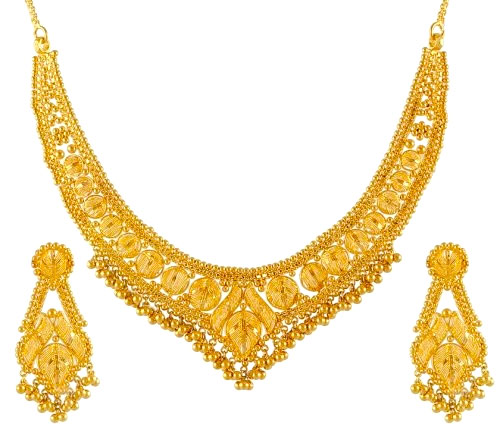 Золотое ожерелье и серьги из Турции